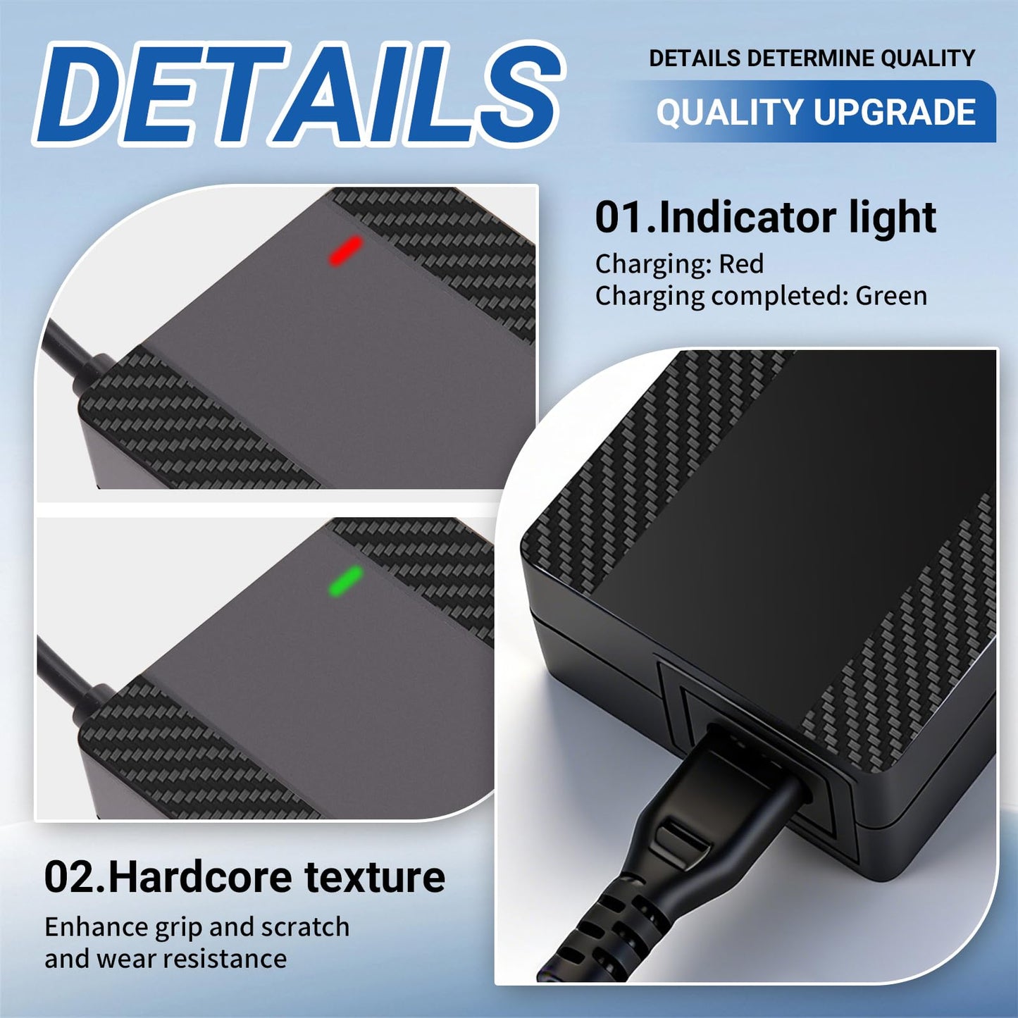 Timedrawhide 29.4V 2A Electric Scooter Charger for 24V Lithium Battery, 5-in-1 Plug Smart Charger Compatible with Gotrax, Jetson, Razor, Swagtron, Bird, Segway