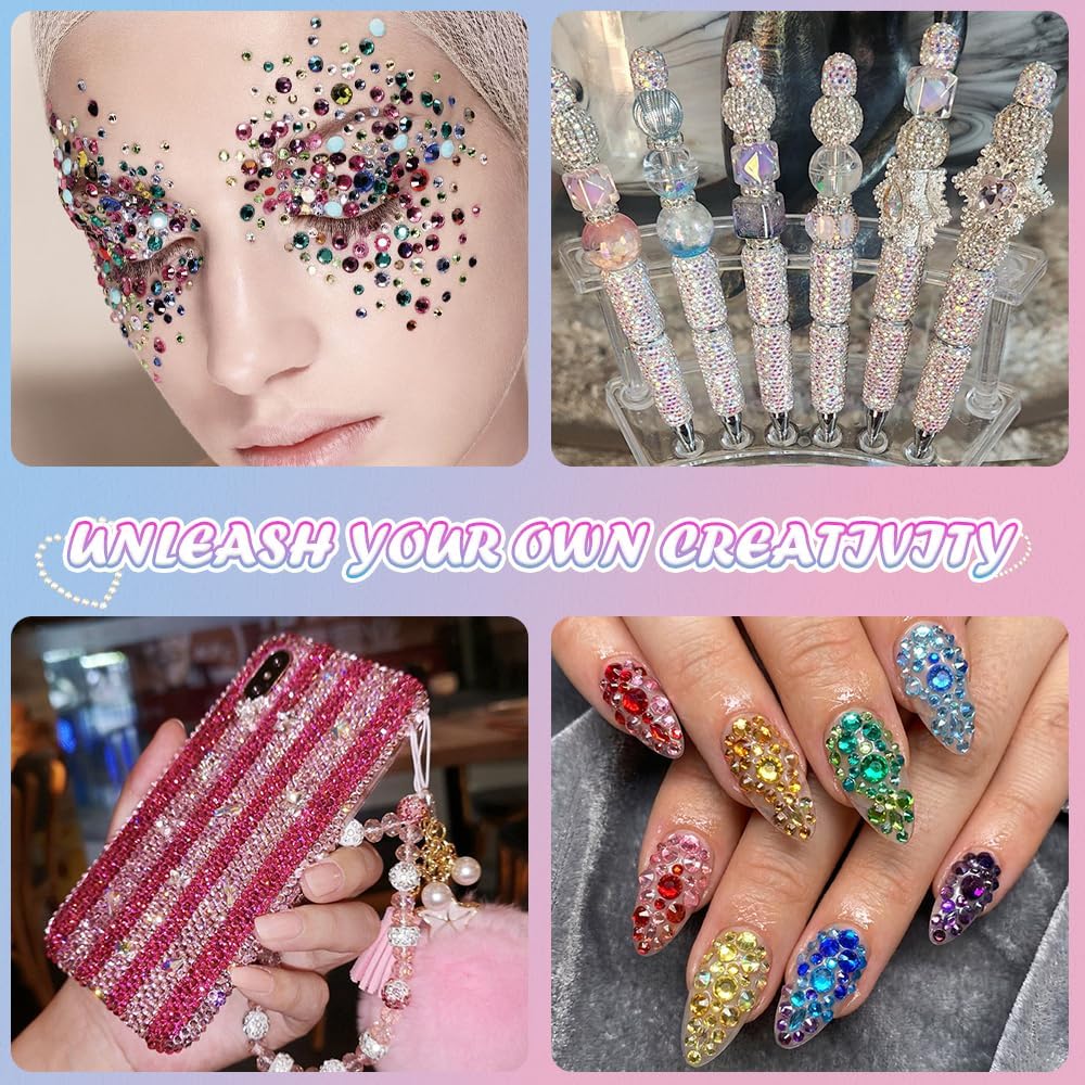 Resin Jelly Rhinestones - 48,000 Pcs Colorful 3mm Flatback Gems for Nails, Face Makeup & DIY Crafts