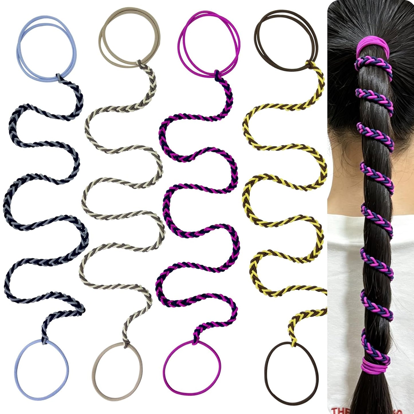 Sport Hair Ties for Women - 16 Pack Soft Nylon Elastic Ponytail Holders | Perfect for Thick, Curly & Fine Hair