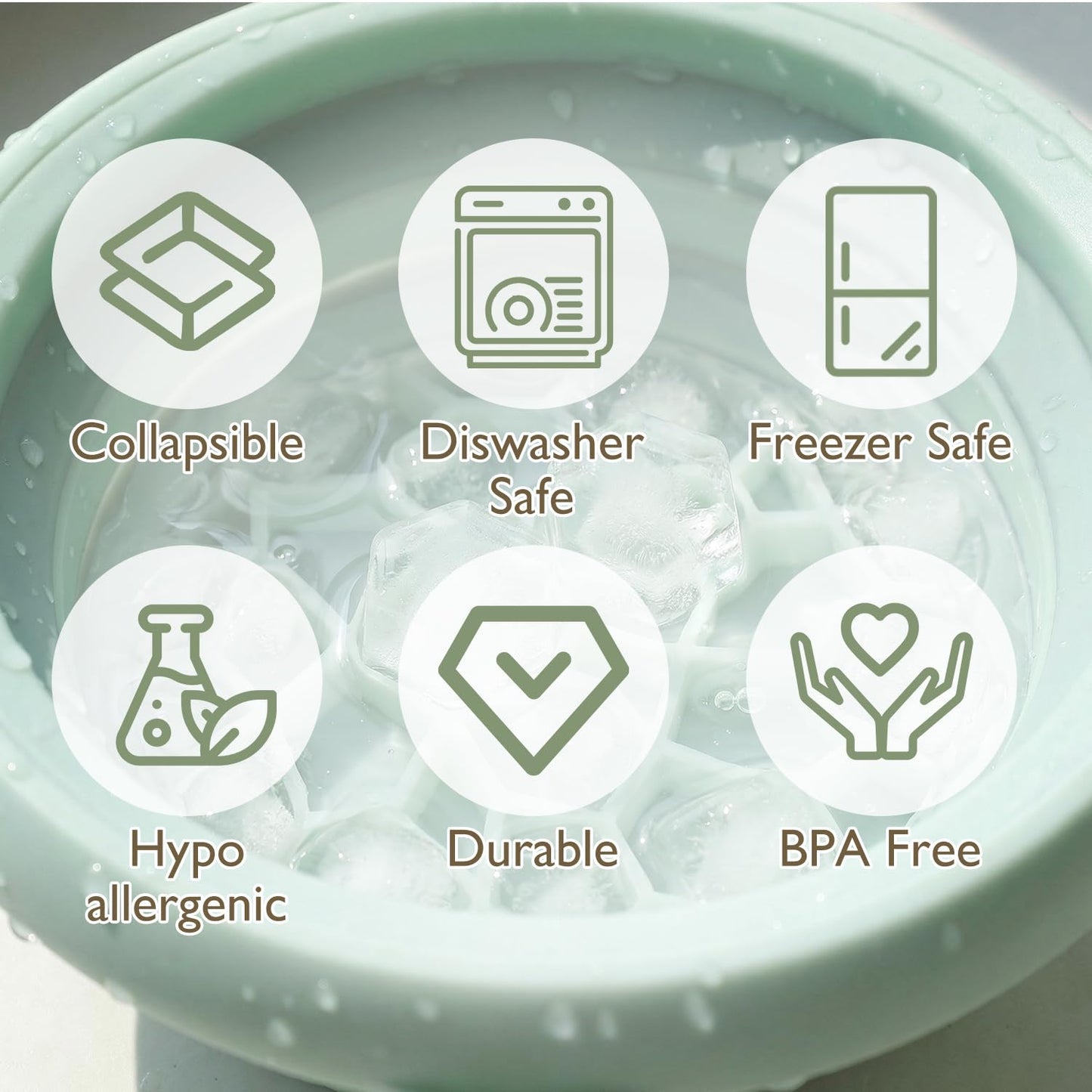 Foldable Silicone Face Ice Bath Bowl