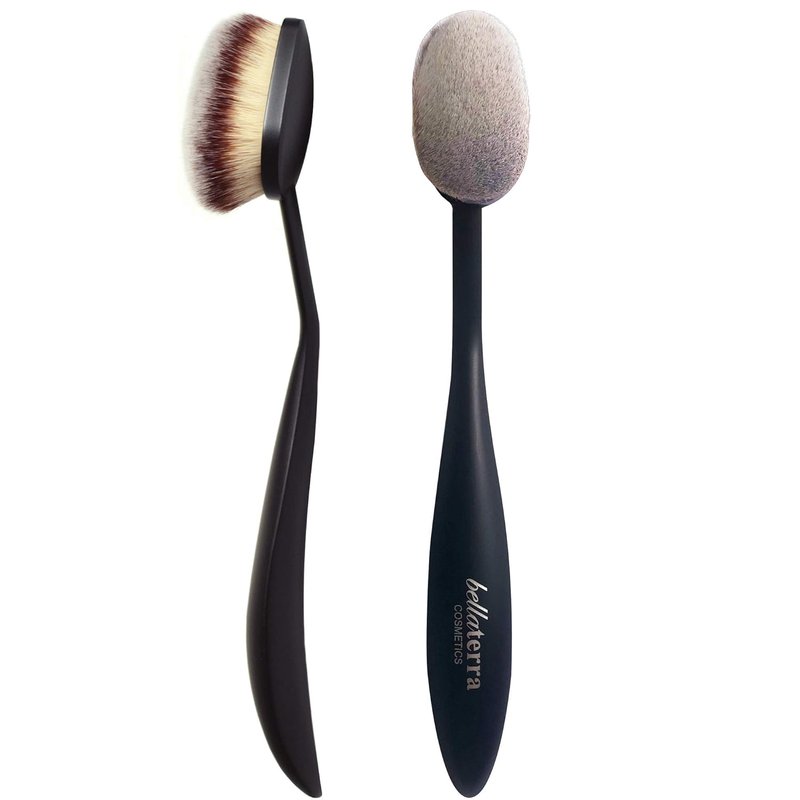 Professional Makeup Face Brush - Kabuki Large Oval for Foundation, Contour & Blending | Ergonomic Synthetic Fibers