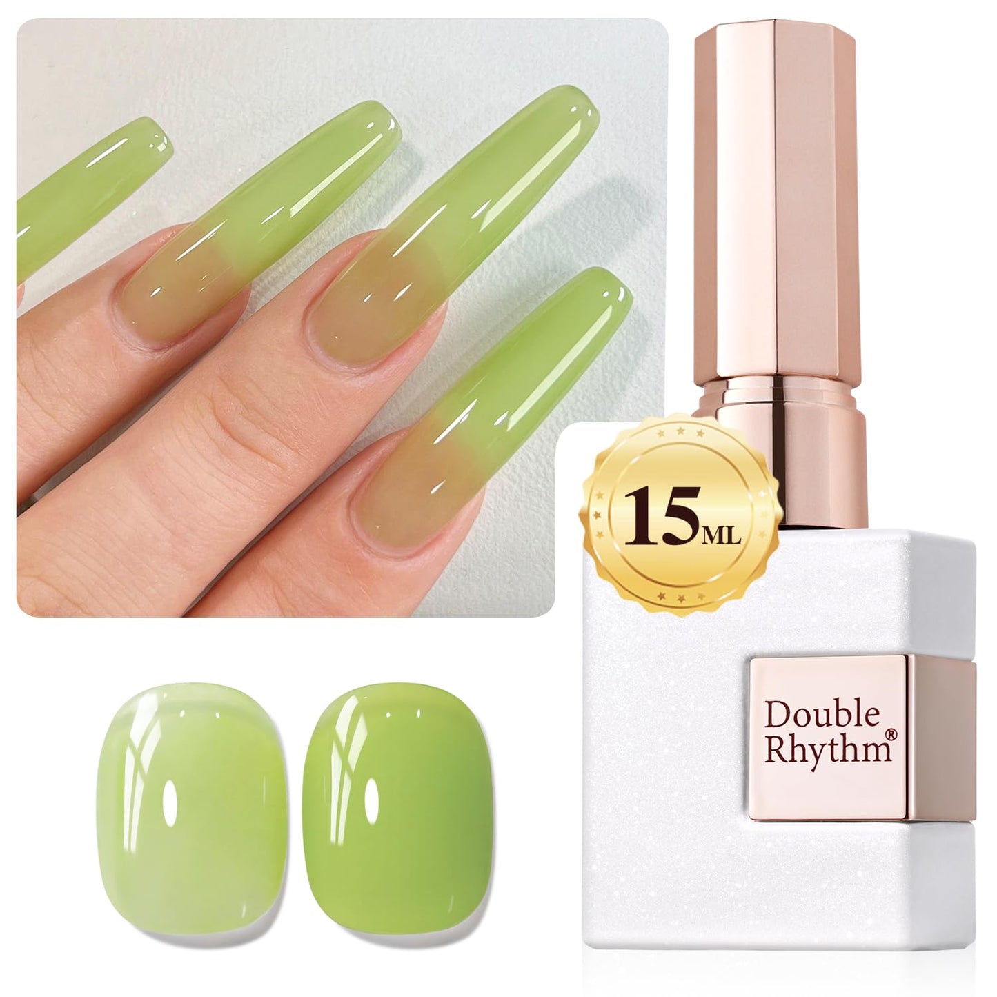 Gel Nail Polish - Translucent Light Milky Pastel for DIY Manicure | 0.5 Oz Rose Pink