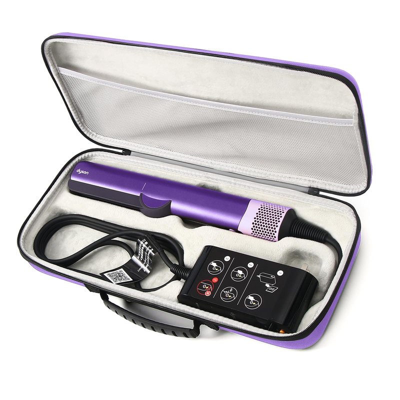LIUIIVIRI Hard Travel Case Compatible with Dyson airstraight HT01 Hair Straightener & Power Supply, Waterproof and Shockproof Storage Carrying case (Purple)