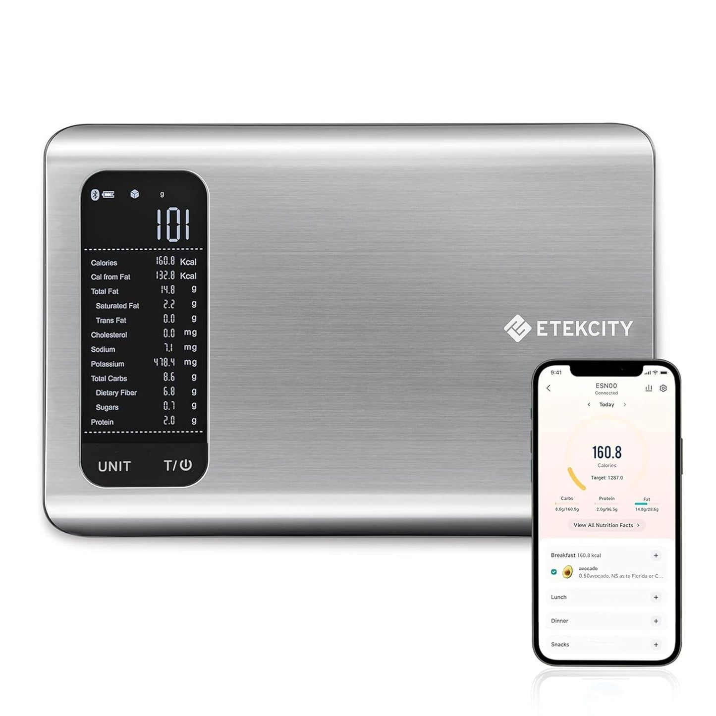 Digital Kitchen Scale - Accurate Grams & Ounces Measurement for Weight Loss, Baking & Meal Prep | Medium 304 Stainless Steel