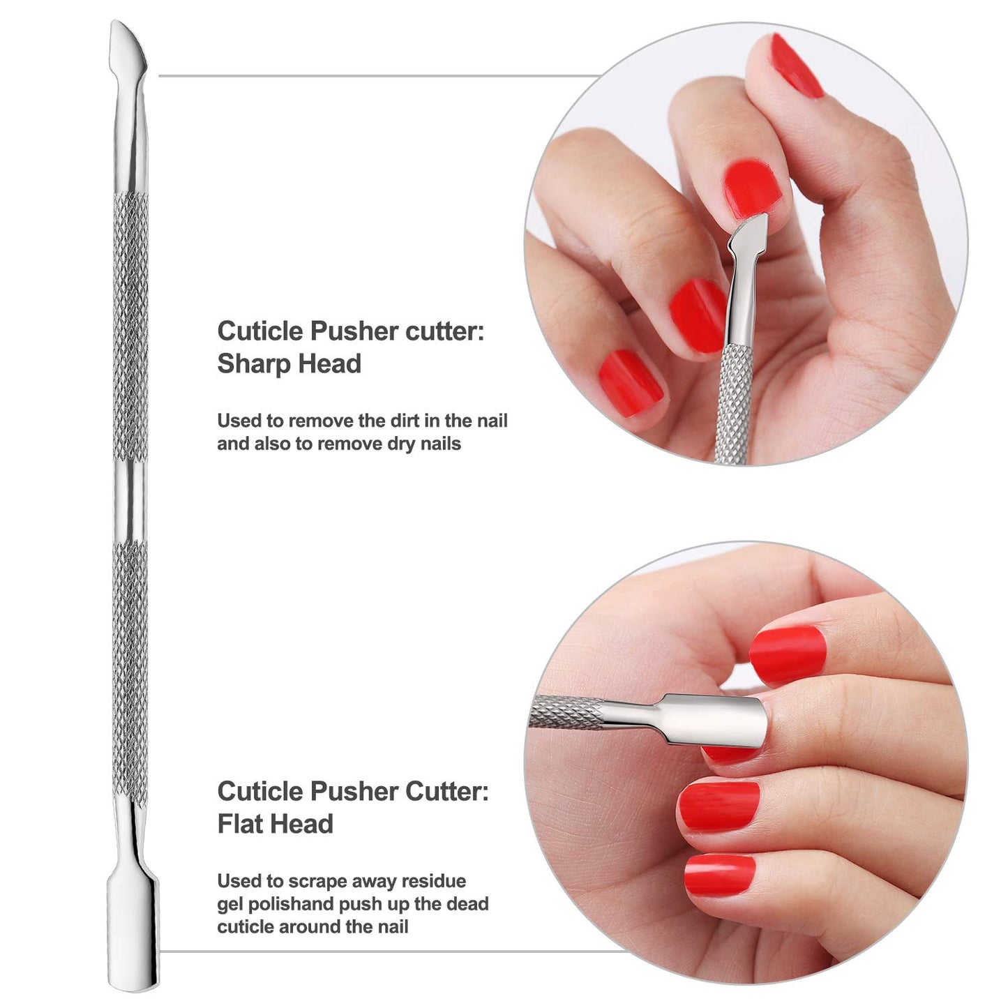 Cuticle Trimmer Set - Professional Stainless Steel Nippers & Pushers | Manicure & Pedicure Tools for Nails