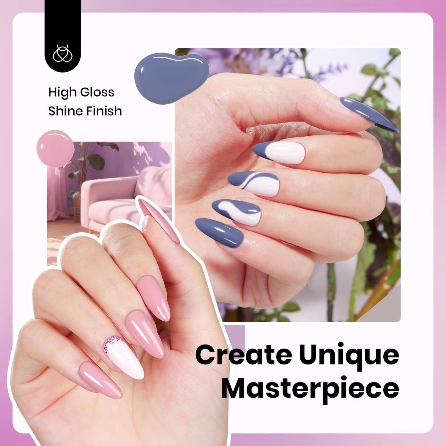 Beetles Fall Gel Polish Set, 6 Colors 15ml Full Size Hema-Free Gel