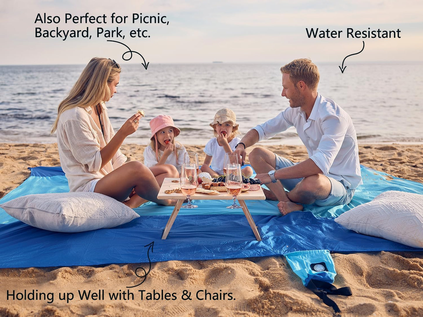 Beach Blanket - Sandproof Waterproof Extra Large Mat | Quick Drying for Vacation, Picnic & Camping