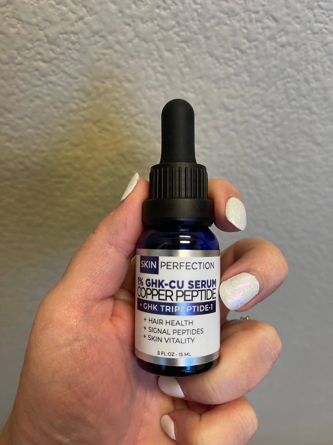1% GHK-Cu Copper Peptide Serum - Vegan Face & Neck Treatment | 0.5 fl oz