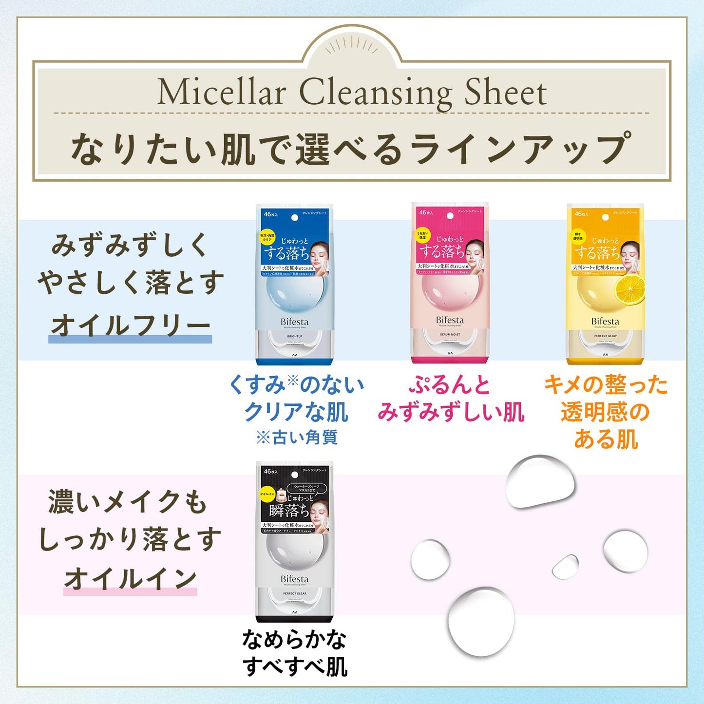 Bifesta Micellar Cleansing Sheets - 46 Count Makeup Remover Wipes for Perfect Clarity