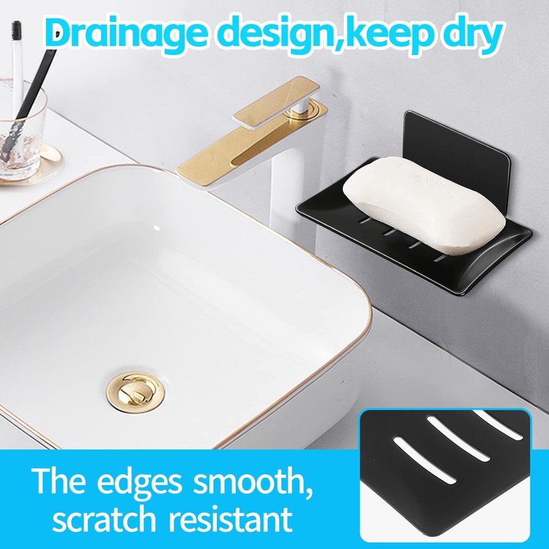 YUZP Soap Holder for Shower with Stainless Steel,Rustproof Soap Saver Sponge Holder for Bathroom,Tub,Kitchen Sink (Black)
