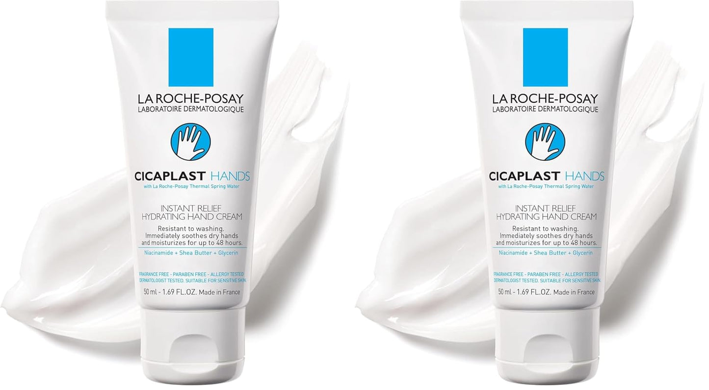 La Roche-Posay Cicaplast Hand Cream - Moisturizing Relief for Dry, Cracked Hands | Non-Greasy, Fragrance-Free