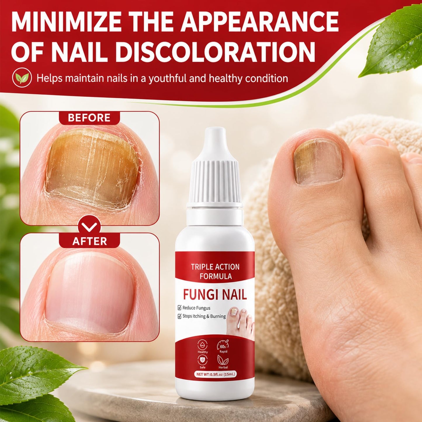 2PCS Toenail Care, Gentle Formula, Effectively Improves Nails for a More Beautiful Appearance for Men and Women