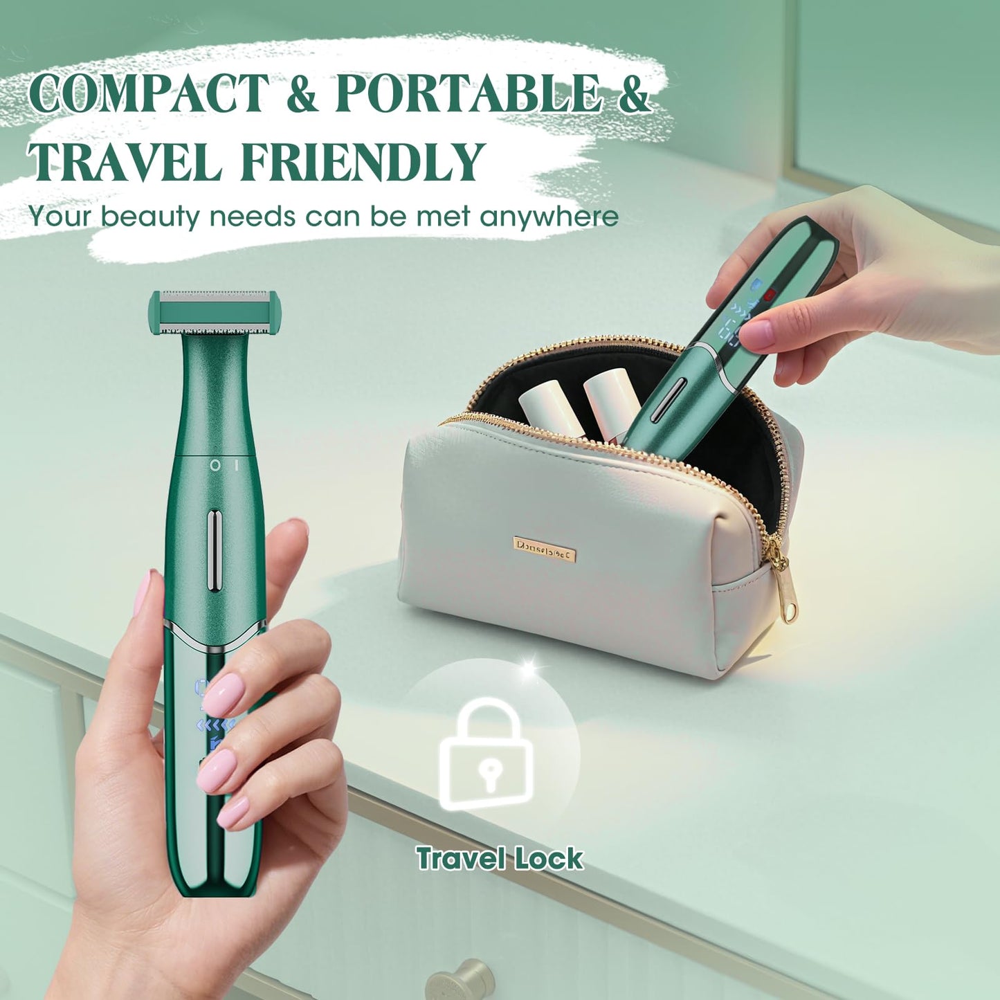 Electric Razor for Women,6 in 1 Women's Bikini Trimmer Shaver for Women & Men Pubic Hair, Private Area, Legs, Eyebrow,Face, Nose, Eyebrow, Body Hair Removal IPX5 Waterproof Wet & Dry