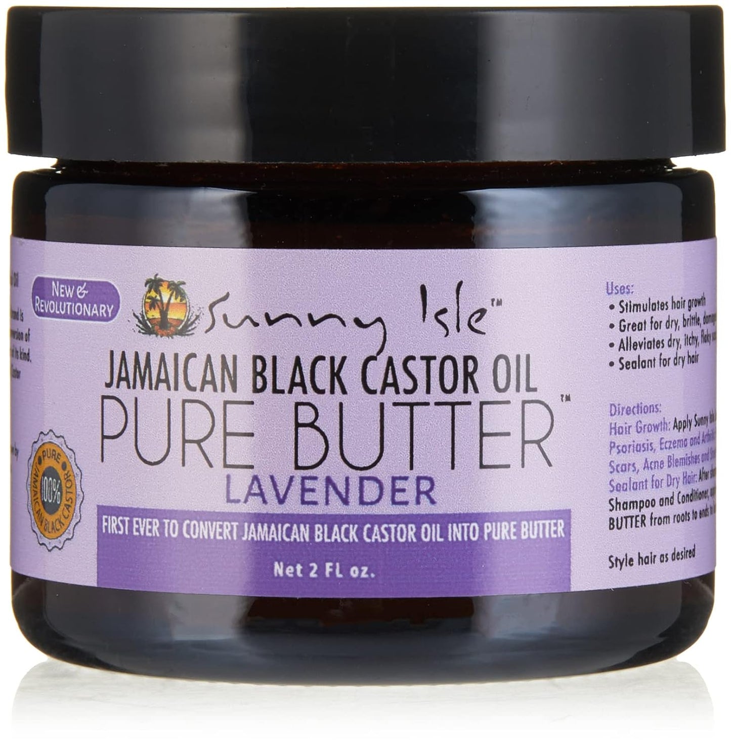Jamaican Black Castor Oil Pure Butter - Lavender Scented, Natural & Organic - 2 oz