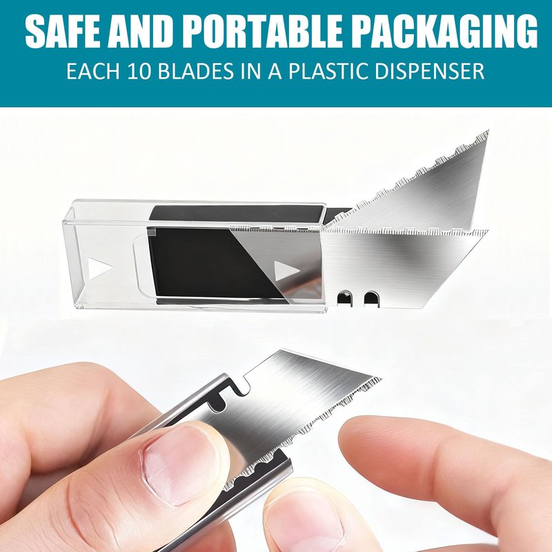 Utility Knife Blades, 30 Pack SK5 Steel Heavy Duty Box Cutter Replacement Blades with Plastic Case, Standard Size Razor Blades for Most Standard Utility Knives