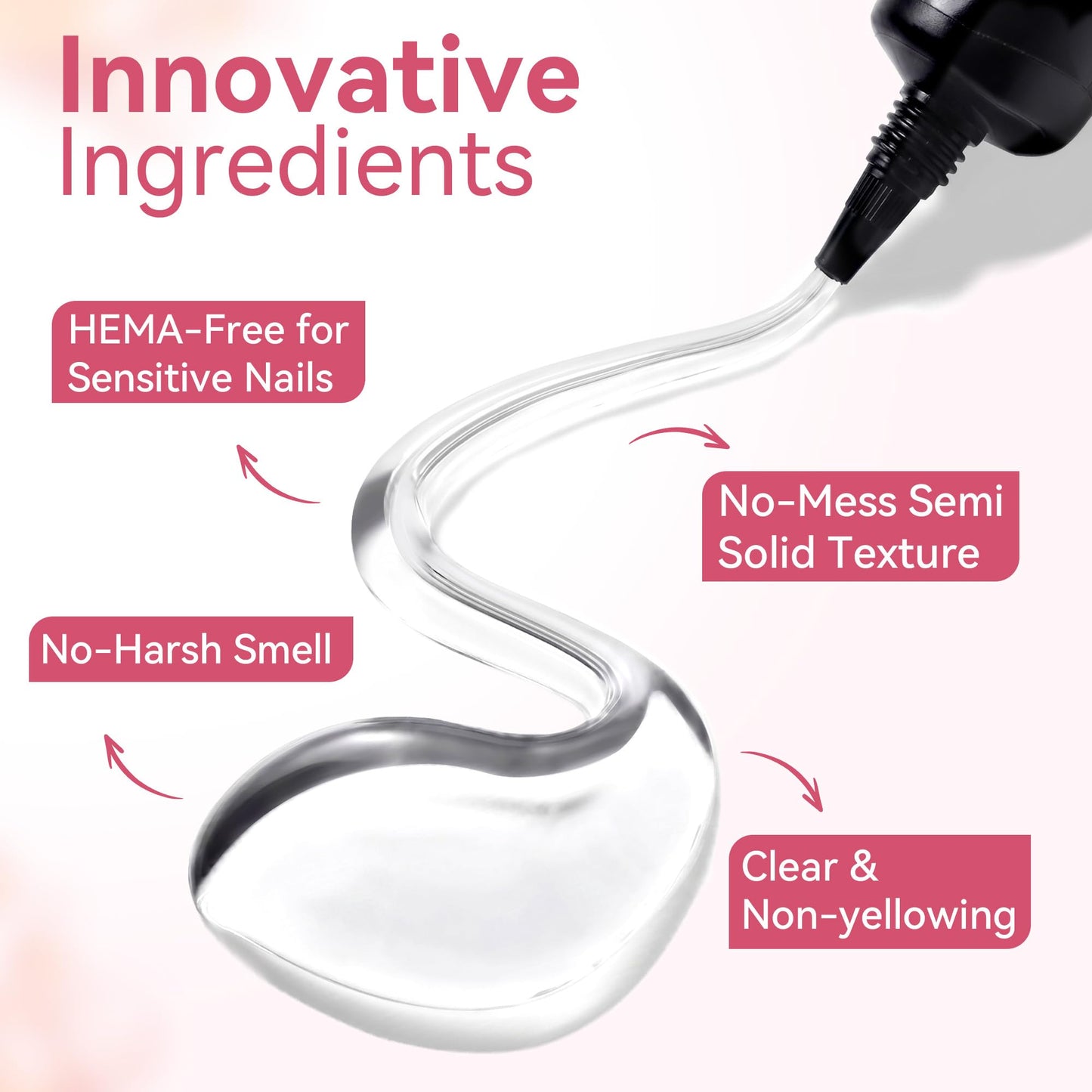 Makartt Press On Nail Glue: No UV Lamp Needed, 20s Air Dry Adjustable for Beginners, Strong Hold, Semi-Solid Precise Control, Easy for Press-On Users At-Home DIY, Hema-Free for Sensitive Nails 10ml*2