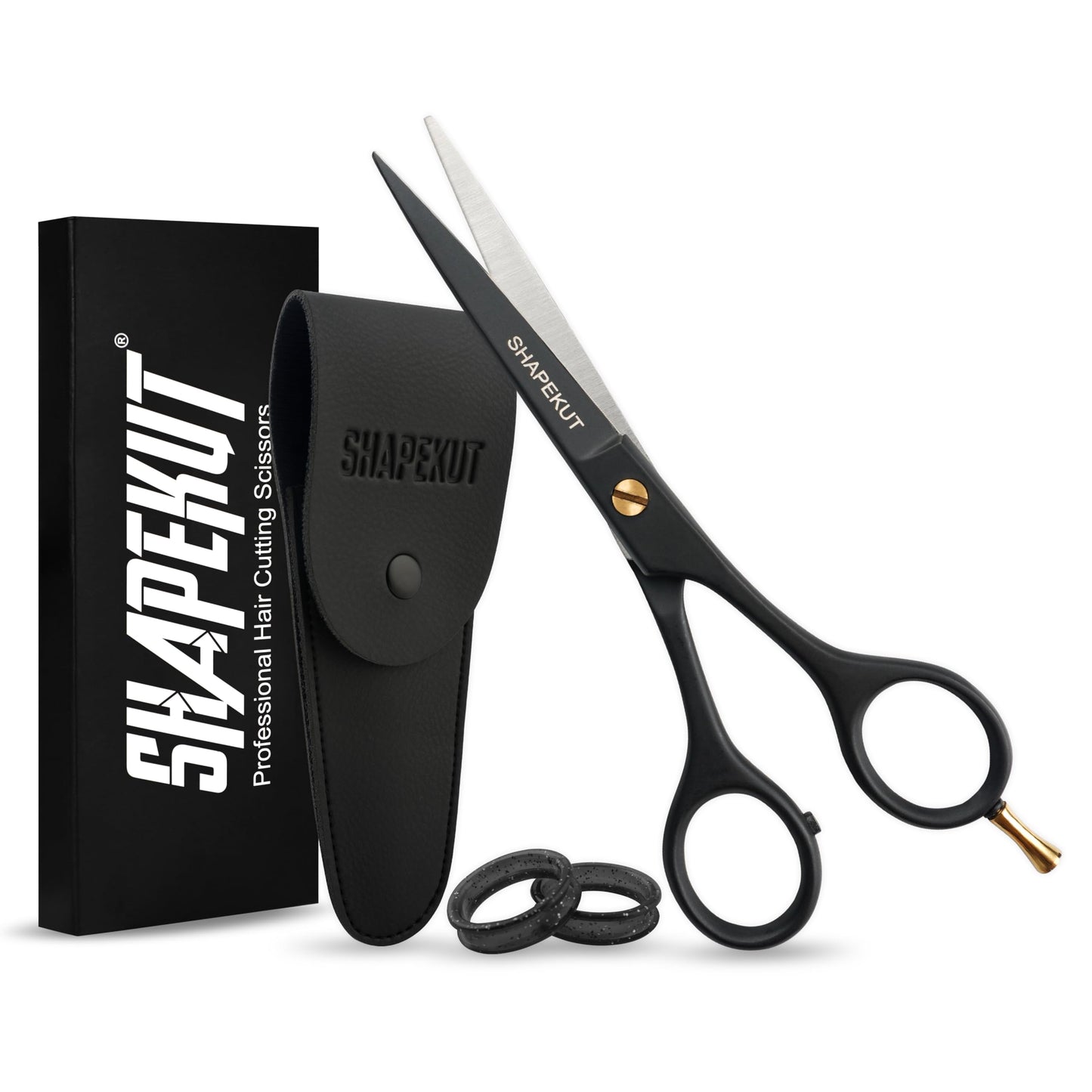 Hair Cutting Scissors 6.5 Inch, Professional Hair Shears, Haircut Scissors for Barber Salon – High Carbon Stainless Steel Blades - Ergonomic for Men, Women & All Ages (Black, 6.5 inches)