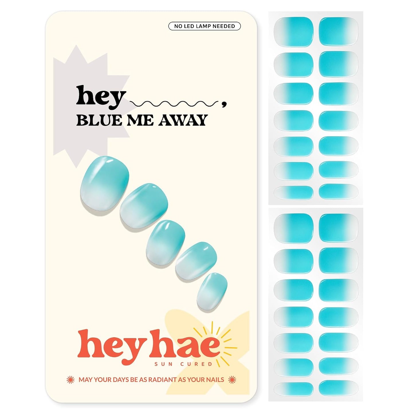 Semi Cured Gel Nail Strips - Easy Apply & Remove, Salon Quality | Summer Yellow | 28 Strips, Prep Pads & Nail File Included