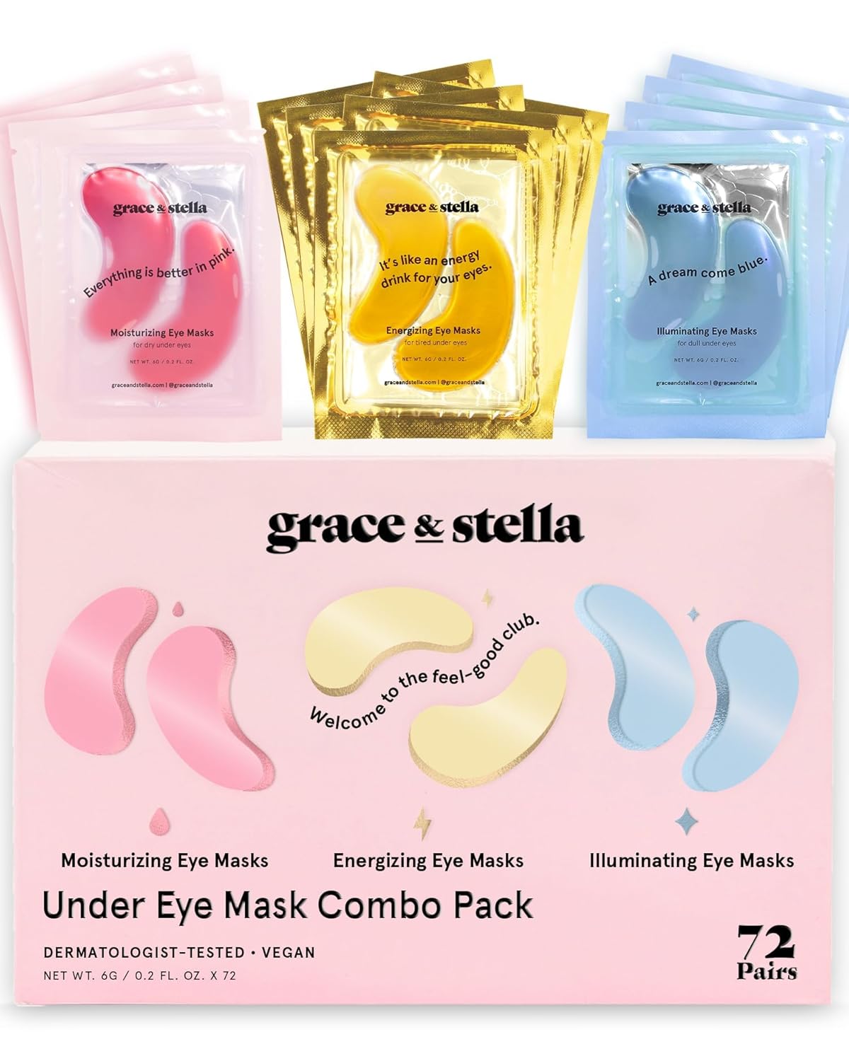 Under Eye Mask for Dark Circles & Puffy Eyes - Vegan Gel Patches | 24 Pairs, Gold
