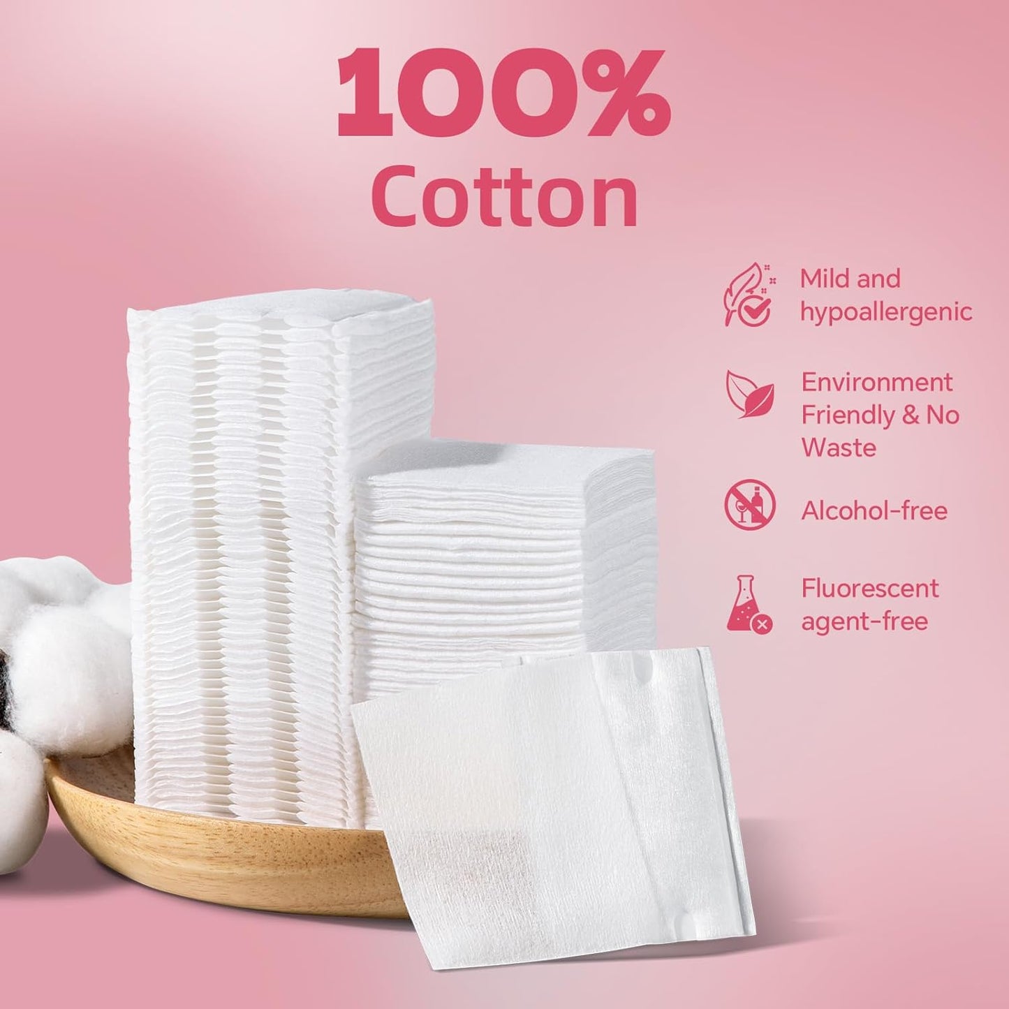Square Cotton Pads - 475 Pcs Makeup Remover Pads for Face | 75 Thick & 400 Ultra-Thin for Daily Skin Care
