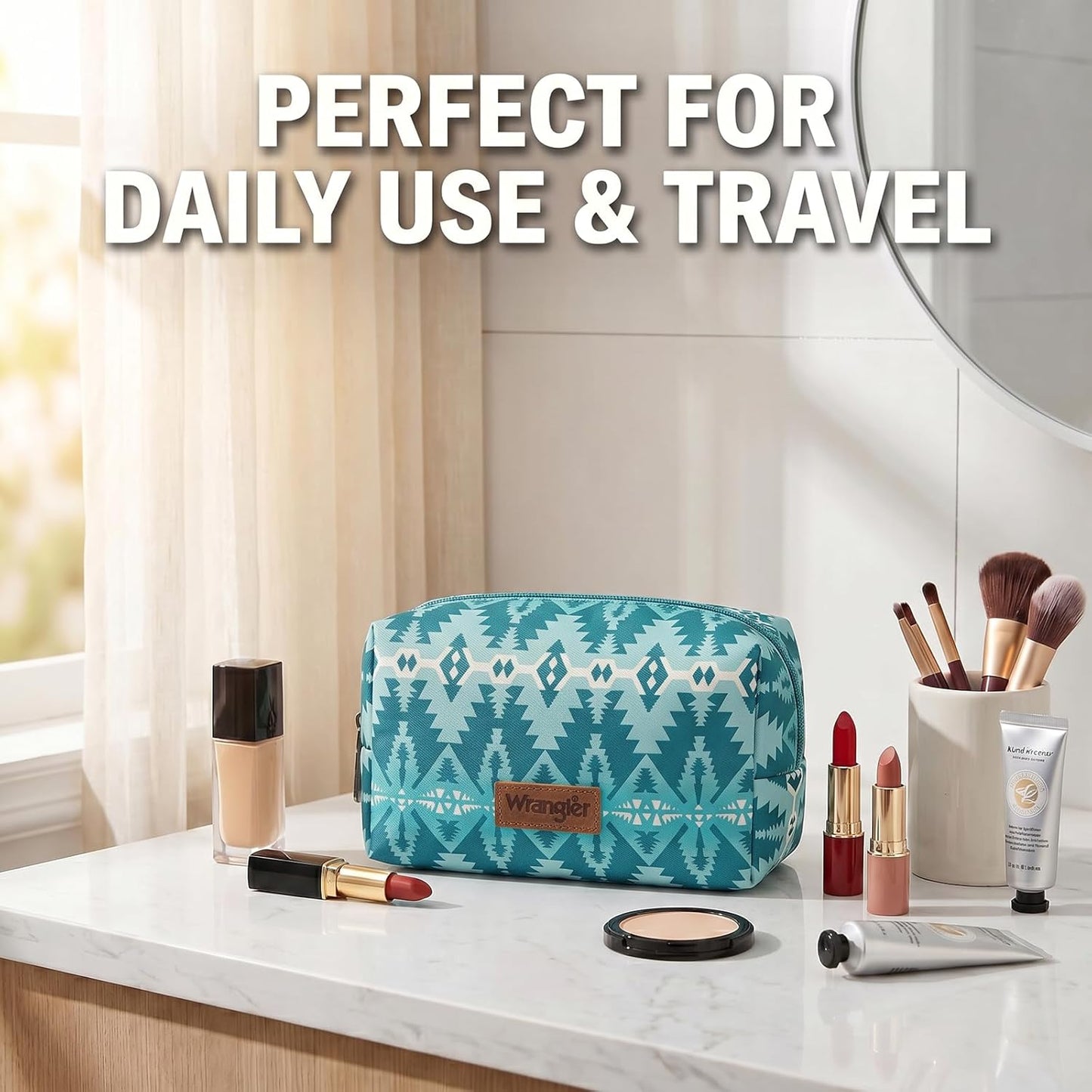 Travel Makeup Bag - Waterproof Cosmetic Pouch for Women | Large Portable Toiletry Bag