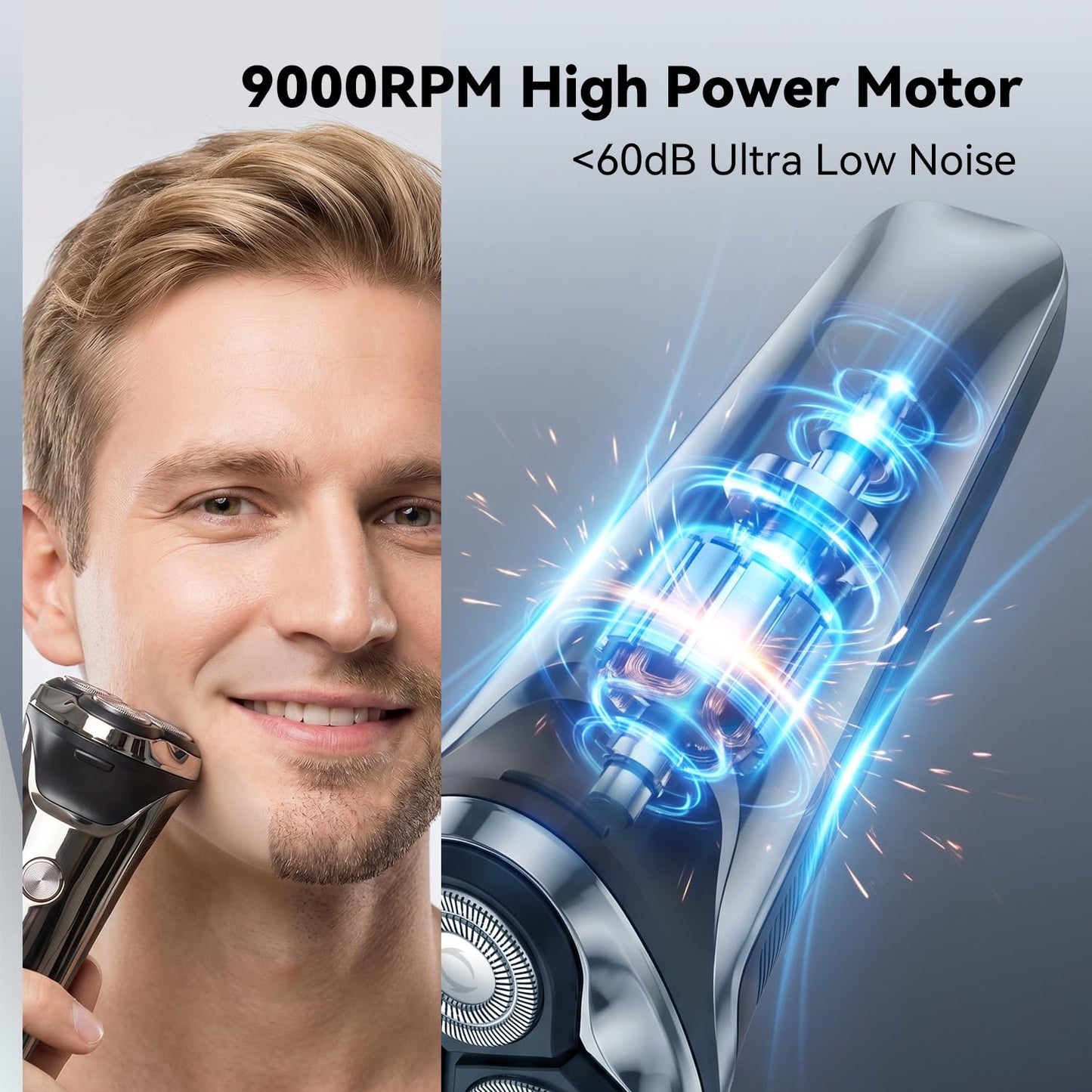 Ordele Electric Razor for Men, 2025 Upgraded Electric Shavers for Men, USB-C Rechargeable, Wet & Dry Shaver with Pop-up Trimmer and Travel Case (Gunmetal)