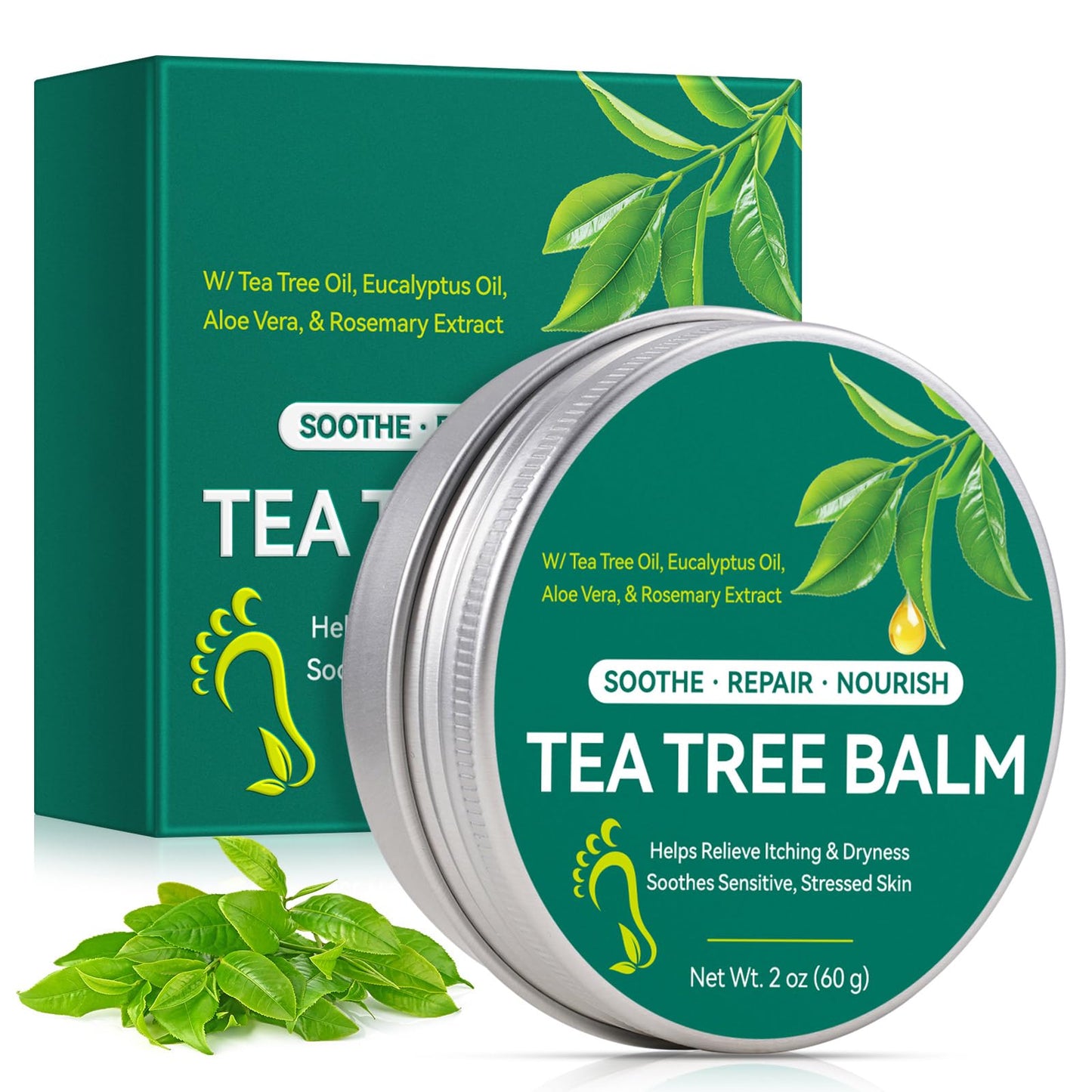 CFXYHNOX Tea Tree Oil Balm - Natural Skin Care for Dryness & Irritation, Soothes Itchy Skin, Multi-Purpose Relief for All Ages 1Pack