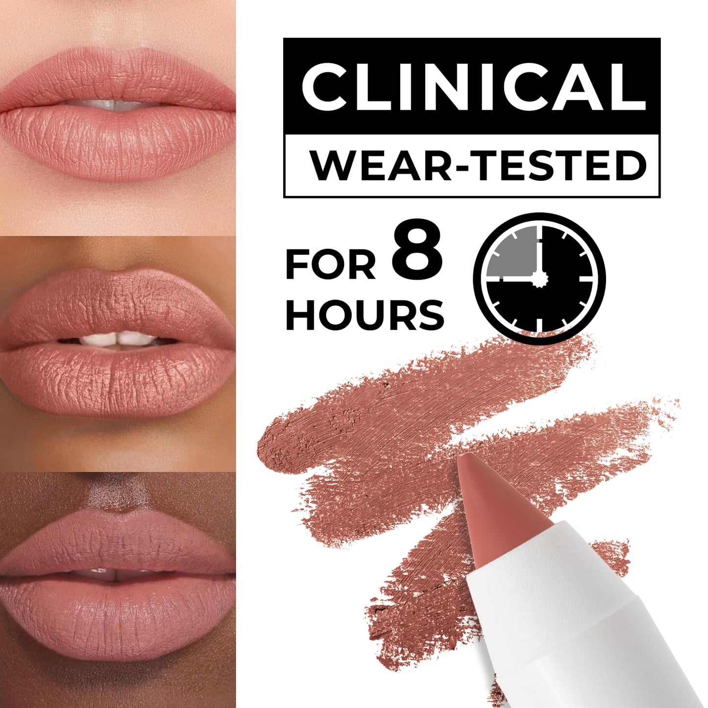 Lamel Gel Lip Liner Pencil - Waterproof 2-in-1 Lip Liner | Nude, 8-Hour Wear, High Pigment, Creamy Texture