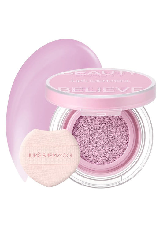 JUNG SAEM MOOL Artist Cushion Blush | Easy to Blend with Puff, Buildable Liquid Blush for Cheeks with a Natural & Matte Finish, Korean Makeup (Blur | Fuzzy Lavender)