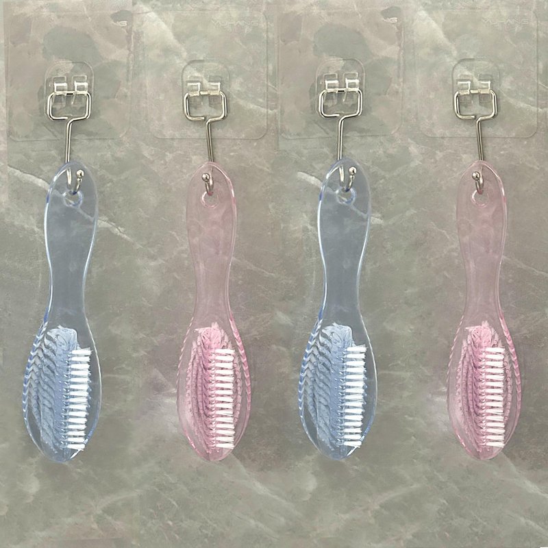 Handle Grip Nail Brush Two Sided Hand Fingernail Cleaning Brush Foot Scrub Brush Soft Stiff Bristles Fingernails Toenails Toes Scrubber Brushes for Men Women Kids, 4 PCS