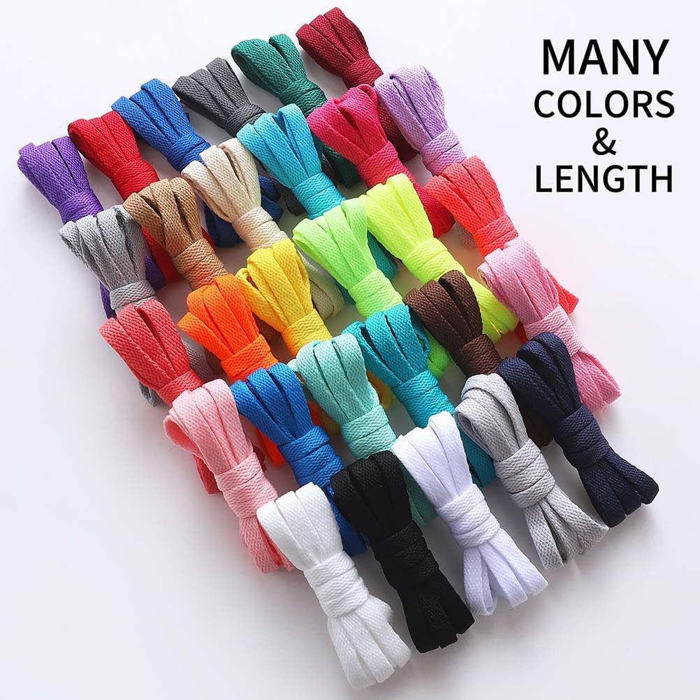 Flat Shoe Laces for Sneakers - Durable Athletic Shoelaces | Various Colors & Lengths
