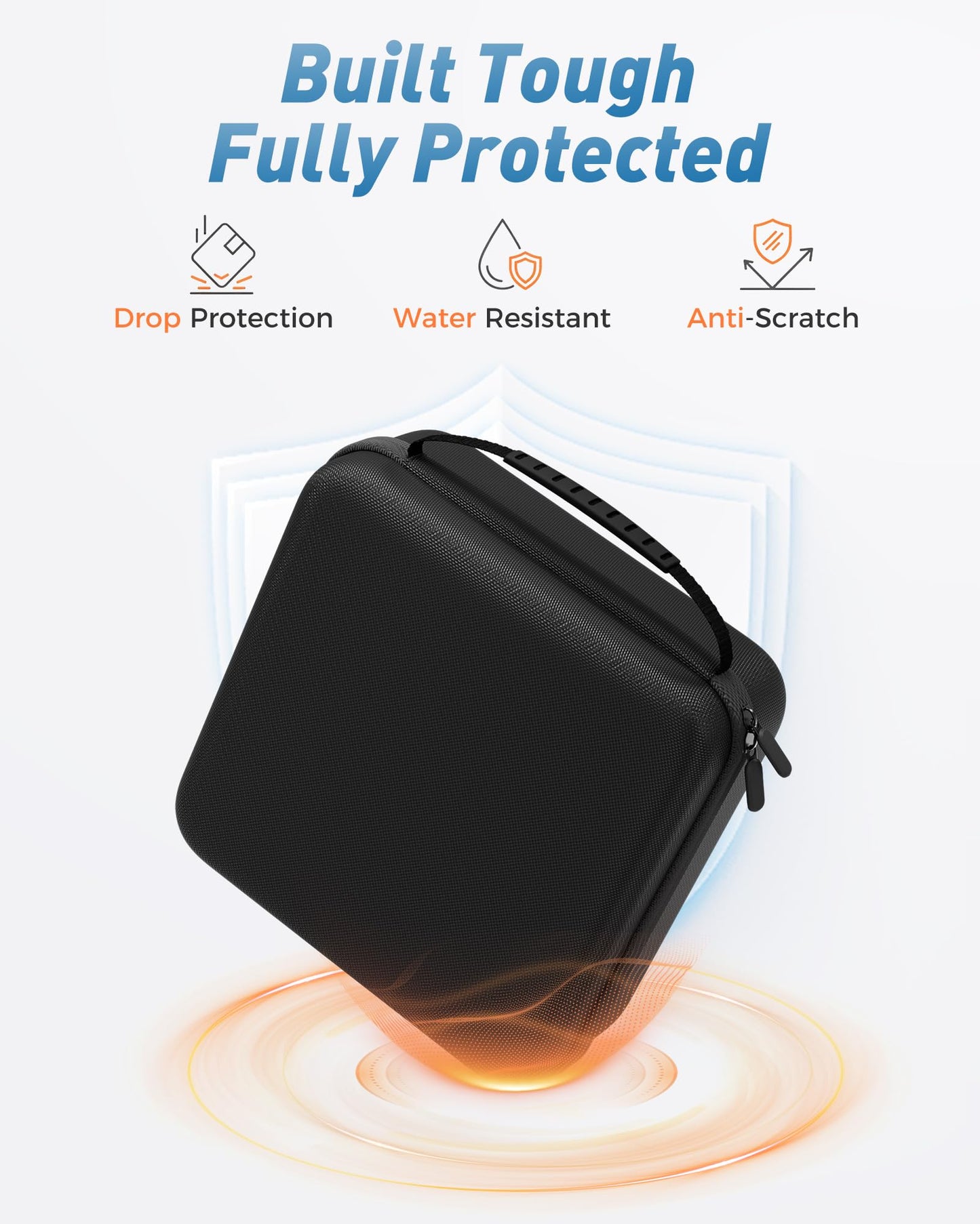 ProCase Hard Carrying Case for GL-BE3600(Slate 7)/SFT1200(Opal)/MT3000(Beryl AX)/MT3600BE(Beryl 7) Glinet Travel Router, Portable Organizer Bag for WiFi Routers, Power Adapter and Accessories -Black