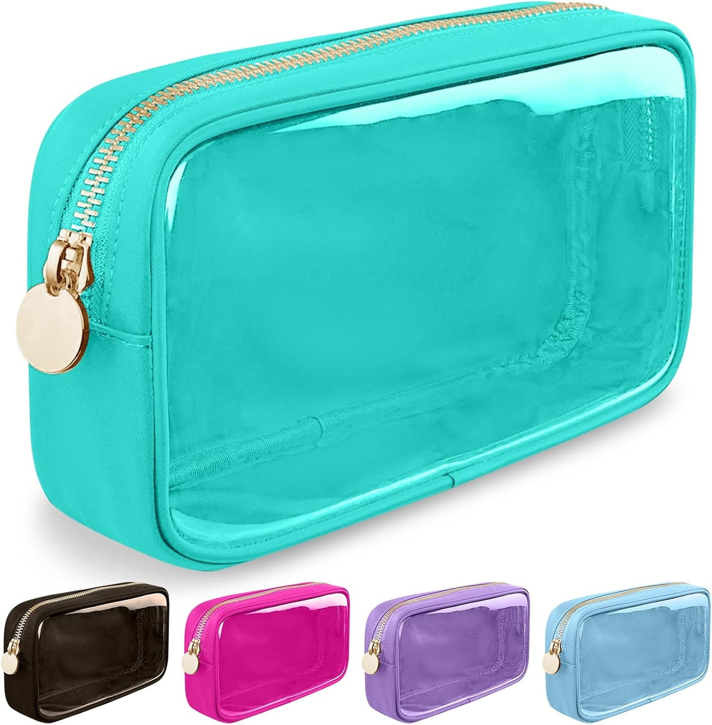 Floral Makeup Bag - Cute Pink Nylon Zipper Pouch for Travel | Waterproof Cosmetic Organizer for Women