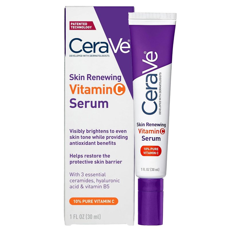 CeraVe Vitamin C Serum - 10% Pure Vitamin C & Hyaluronic Acid | Skin Brightening & Hydrating, Fragrance-Free, 1oz