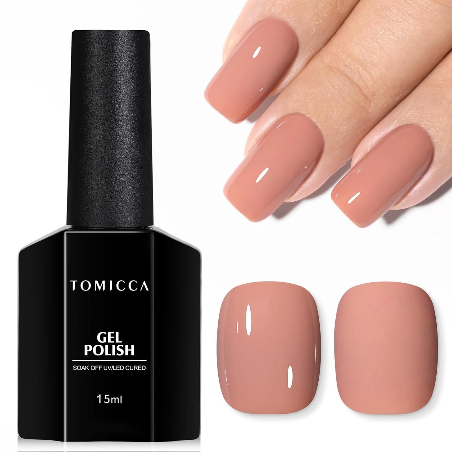 TOMICCA Gel Nail Polish - Dark Orange Autumn Winter Color | Long Lasting High Gloss Soak Off UV LED for DIY Manicure