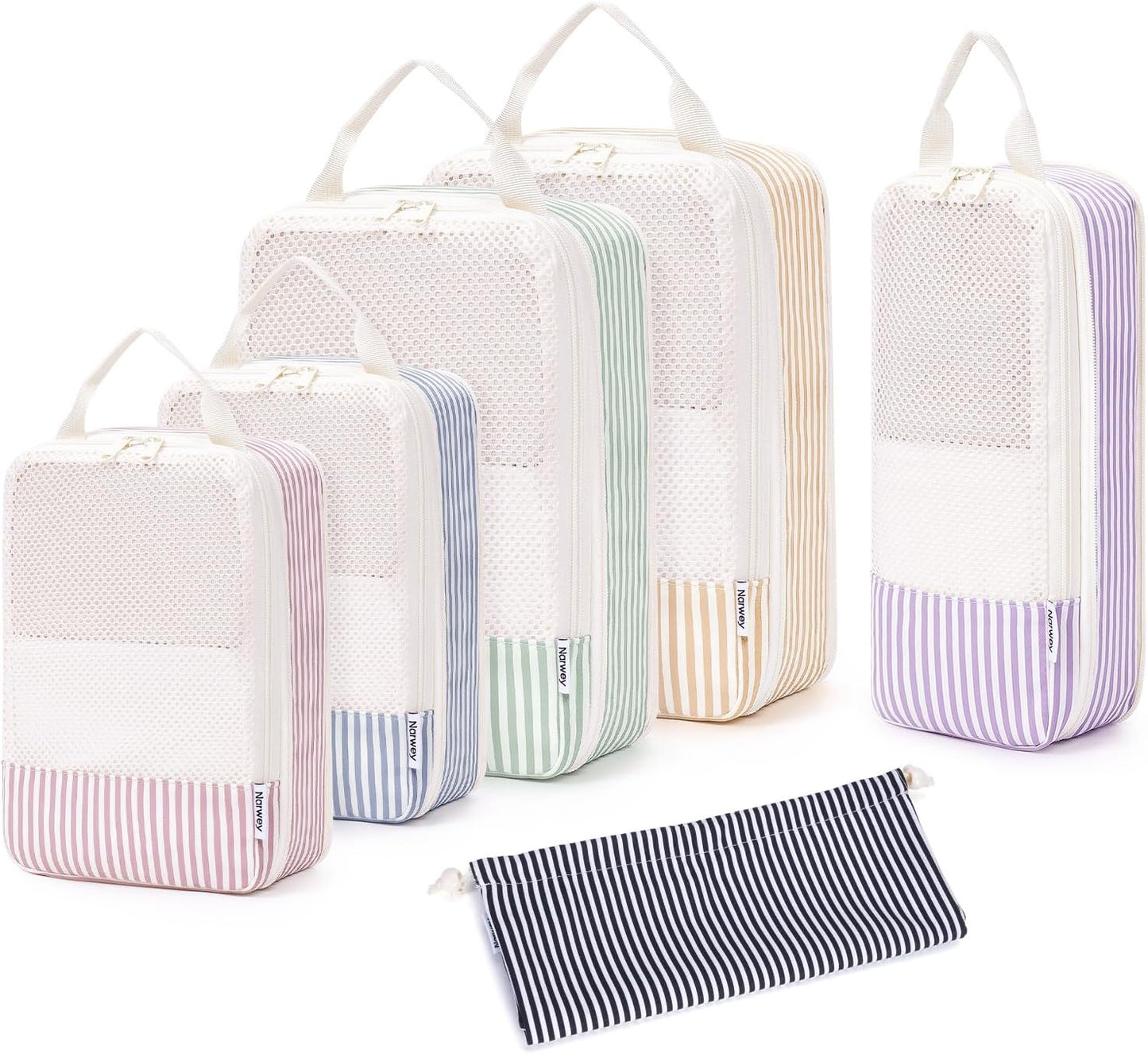 Compression Packing Cubes Set - Durable Travel Organizers for Men & Women | 6-Piece Luggage Storage Solution