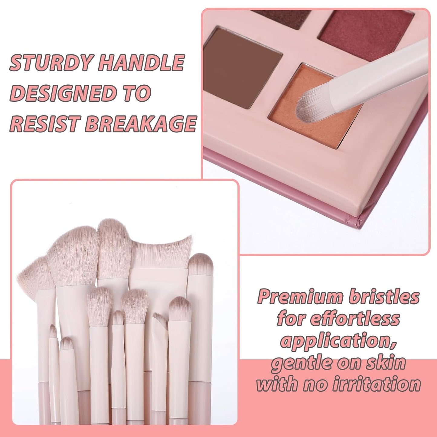 Professional Eyeshadow Makeup Brush Set - 12 Pcs Travel Brushes for Blending, Eyebrows & Eyeliner | Soft Hair Quality
