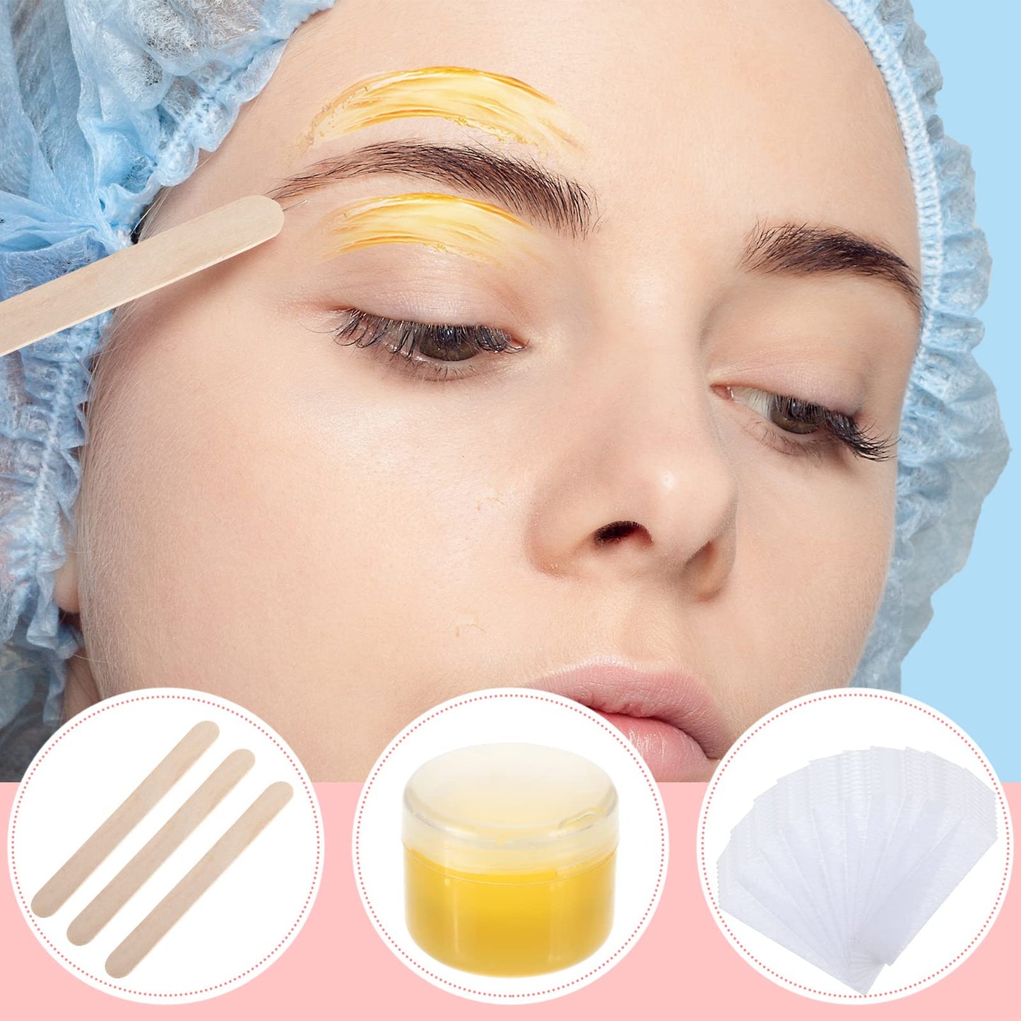 Maitys Eyebrows Small Wax Strips Kit Hair Removal Paper Facial Strips Epilating Pads for Women Men Eyebrow Body Face Arms Lip, 0.4 x 2.4 Inches, White, Wax Not Included(400 Pieces)