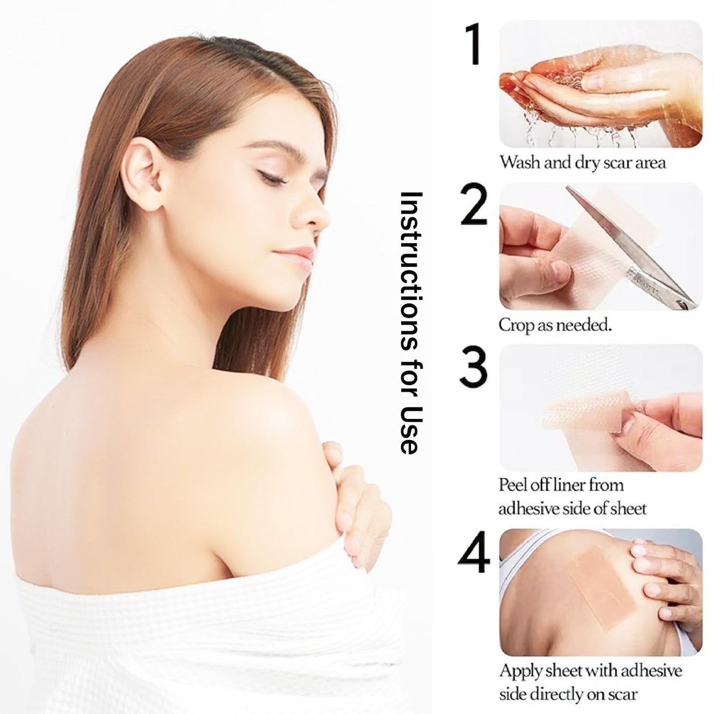 Silicone Scar Sheets(10 Pack),LXIANGN Medical Grade Silicone Strips (1.5" x 6") Professional Scar Removal Sheets Surgical Skin Care