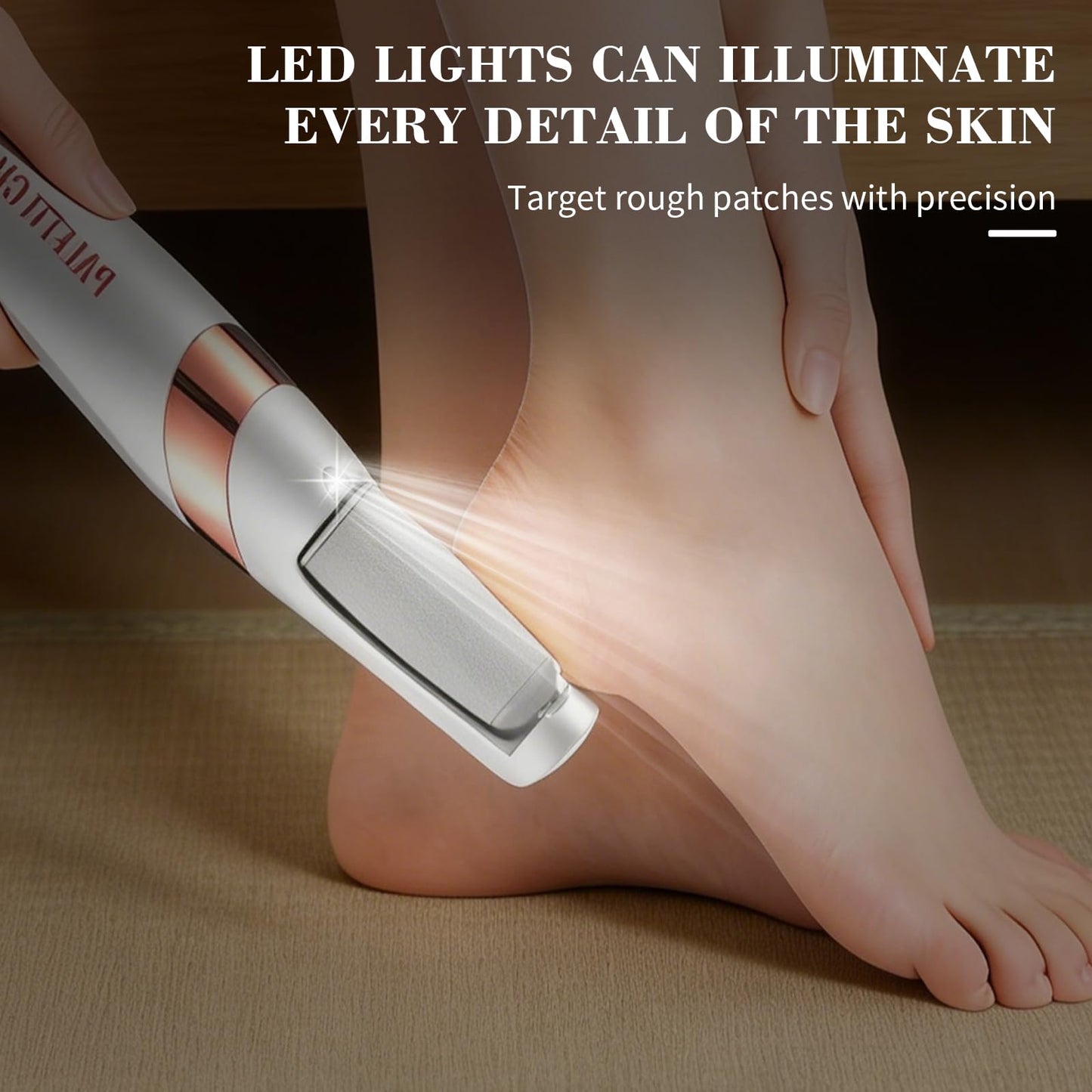 PALETTECH Foot Callus Remover, Electric Callus Remover for Feet with Dual Roller Heads, 2 Speeds & LED Light, 3× Faster Than Manual, 90-Min Runtime, Pedicure Tools for Feet, Foot File for Home Use