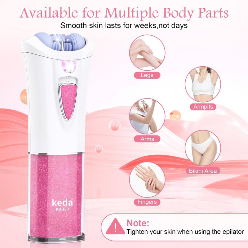 Glabrskise Skin Epilator, 2026 New Glabrskise Skin Hair Remover for Women with LED, Smooth Glide for Women Facial Hair, Glabrskise Skin epilator for face/Lip/Arm/Bikini Area/Leg/Armpit