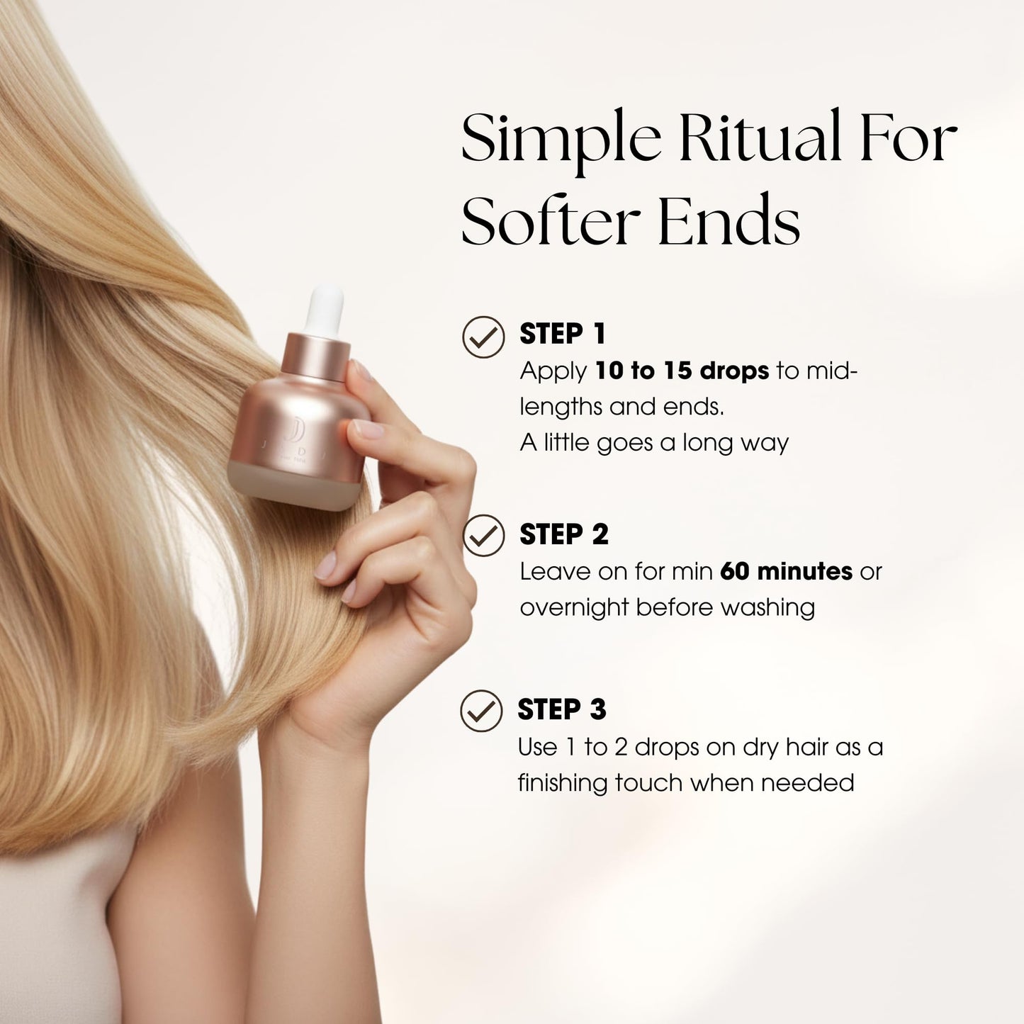 Jadu Hair Oil For Dry Hair, Split Ends Care, Natural Treatment For Damaged Bleached And Frizzy Hair, Coconut Castor Rosemary Coffee Blend, Lightweight Absorbing Formula For Smoother Softer Ends, 30 Ml
