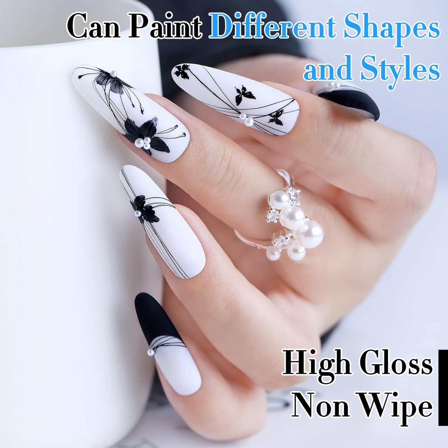 Double Rhythm 3D Nail Gel Solid Sculpting Gel for Nail Art Non-Sticky Hard Gel for Building Carving Molding Nail Extension Soak Off UV/LED Salon Home DIY 0.5 Oz (Spider Black)
