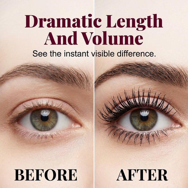 7D Waterproof Volume Mascara - Lengthening & Thickening Formula for Softer, Fuller Lashes | Smudge-Proof Black Makeup