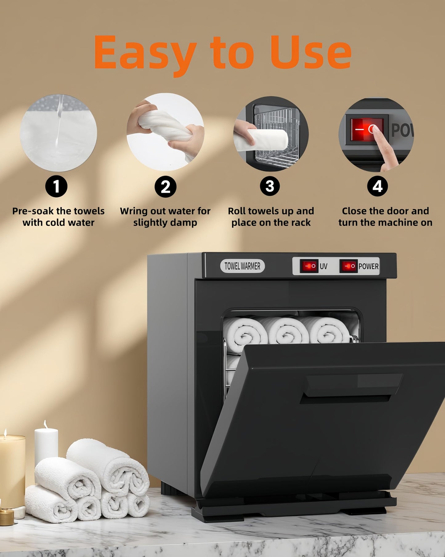 Asiakarn Towel Warmer, Hot Towel Warmers Spa, 5L Mini Towel Warmer, Small Towel Warmer for Facials.