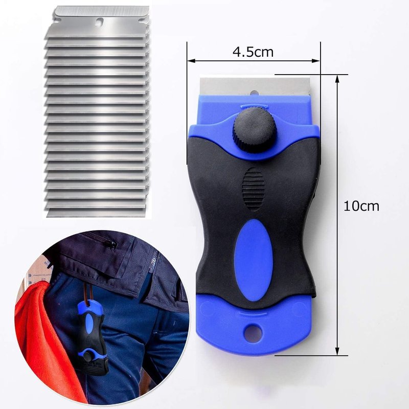2PACK Razor Blade Scraper Tool with 30Pcs Stainless Steel Blades for Glass Stovetops Cooktop Ceramic Metal Tape Paint Glue Stickers Removal Tool