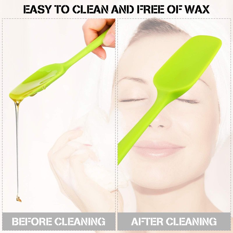 Patelai 3 Pcs Non-stick Wax Spatulas Silicone Spatula Hair Removal Sticks Applicator Reusable Hard Wax Scraper for Home Salon Body Use, 3 Colors