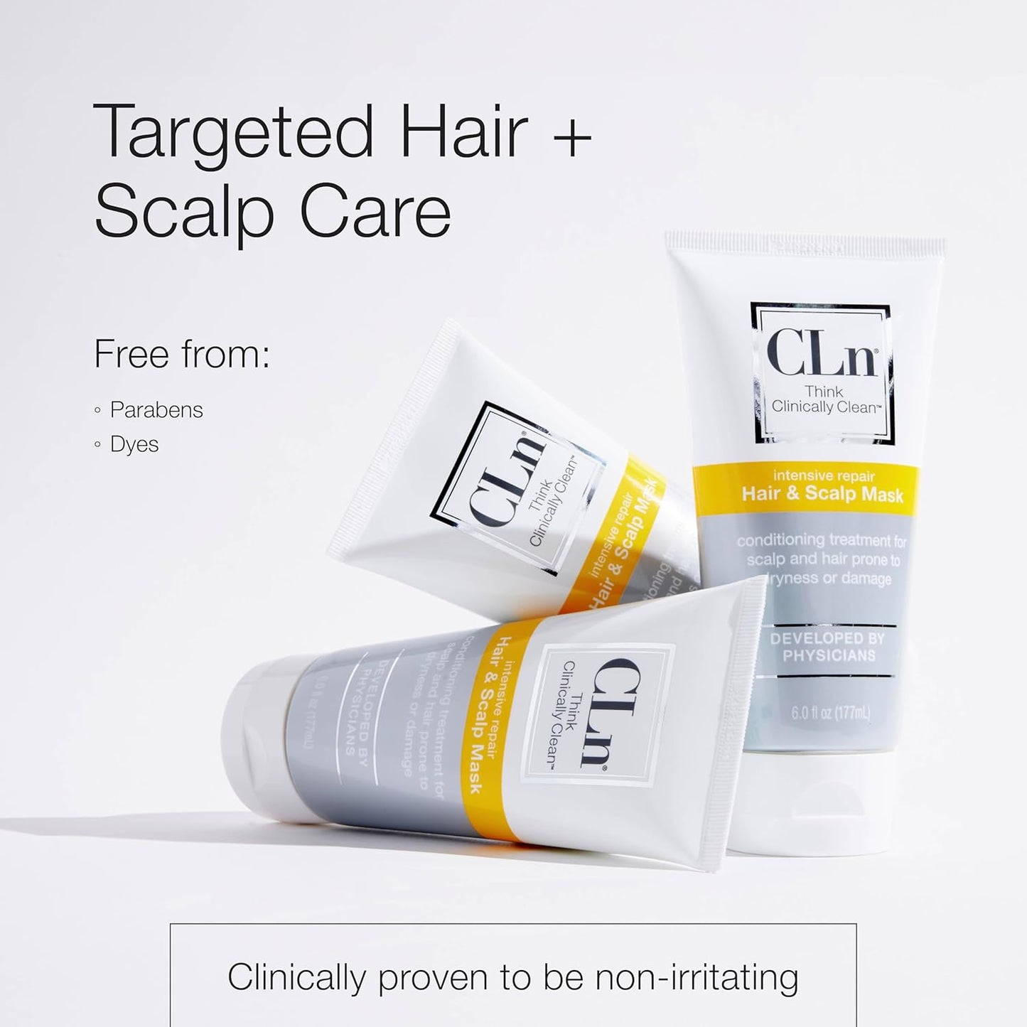 CLn® Hair & Scalp Mask Conditioner - Deep Hydrating Treatment for Dry, Damaged Hair | Eucalyptus Scent, 6 fl. oz.