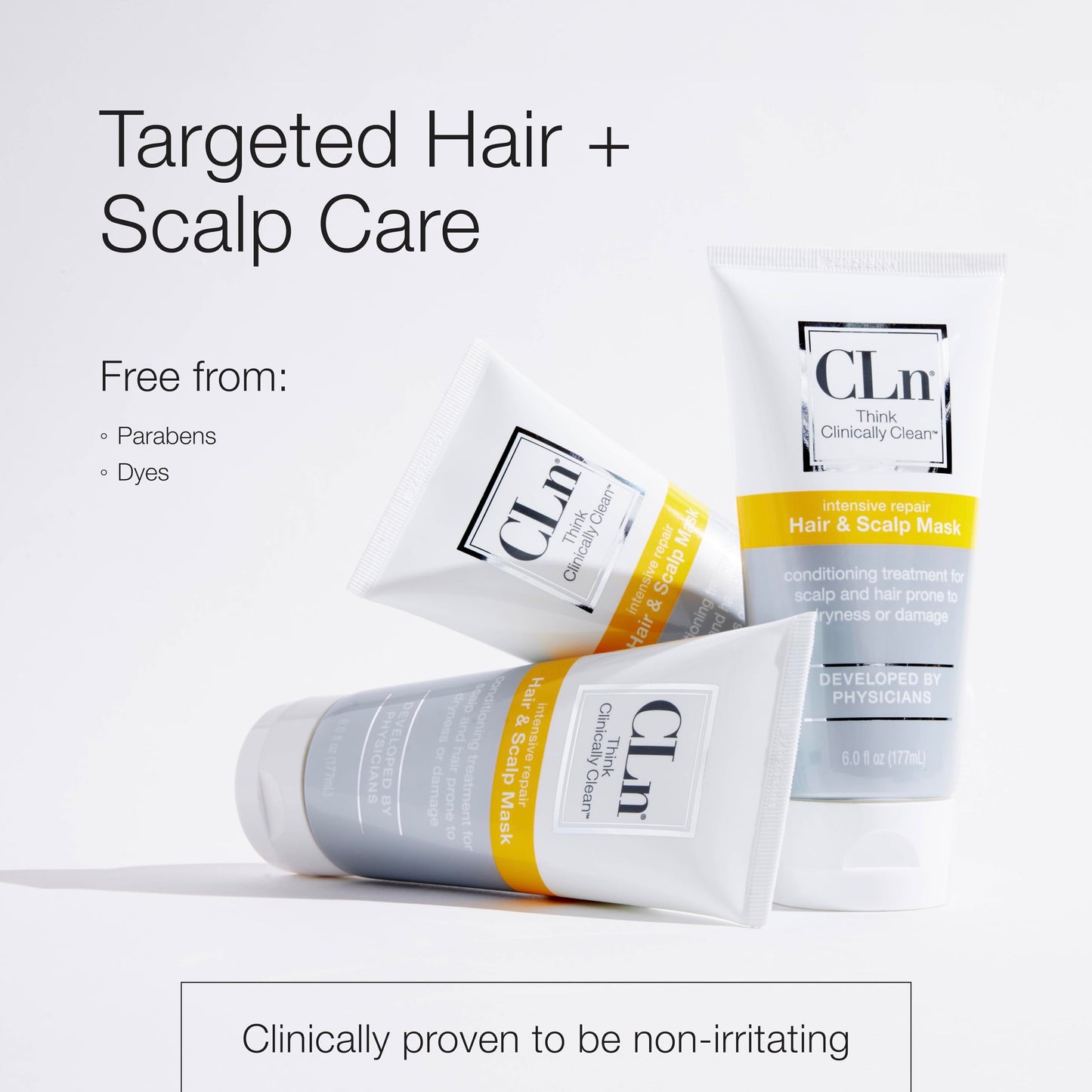 CLn® Hair & Scalp Mask Conditioner - Deep Conditioner for Hair & Scalp Prone to Dryness & Damage, Paraben-Free & Dye-Free, Scented by Eucalyptus, 6 fl. oz.
