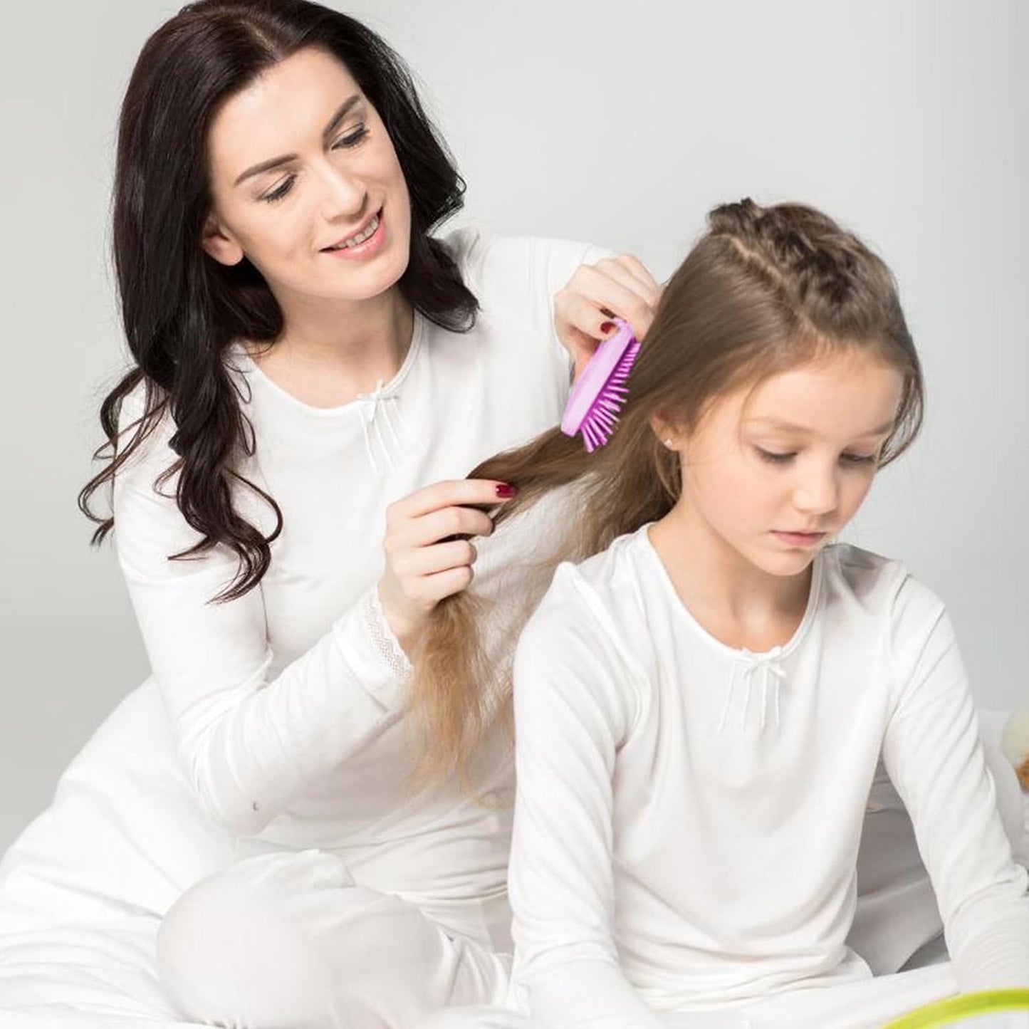 Mini Wet Hair Brush Set | Detangling Comb for Women, Girls & Kids - Travel-Friendly, Purple